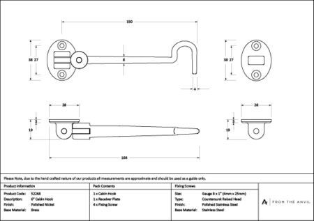 Polished Nickel 6" Cabin Hook | 52268 - Image 3