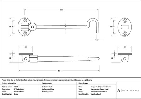 Polished Nickel 8" Cabin Hook | 52275 - Image 3