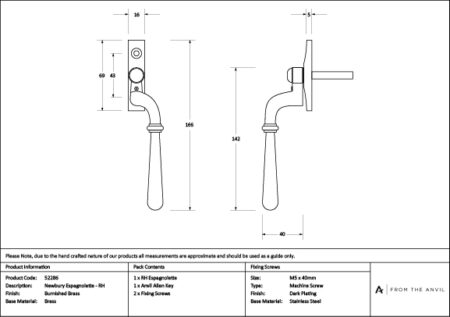 Burnished Brass Newbury Espag - RH | 52286 - Image 4