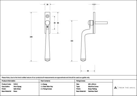 Satin Brass Avon Espag | 52312 - Image 4