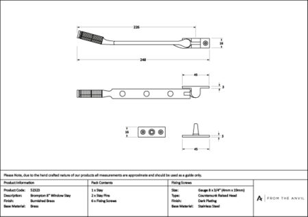 Burnished Brass 8" Brompton Stay | 52323 - Image 4