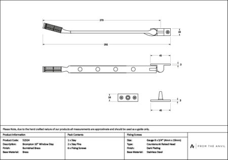 Burnished Brass 10" Brompton Stay | 52324 - Image 4