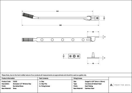 Burnished Brass 12" Brompton Stay | 52325 - Image 4