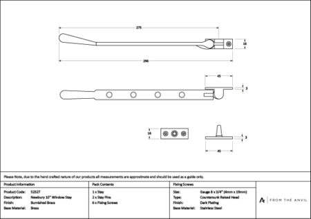 Burnished Brass 10" Newbury Stay | 52327 - Image 4