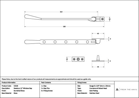Burnished Brass 12" Newbury Stay | 52328 - Image 4