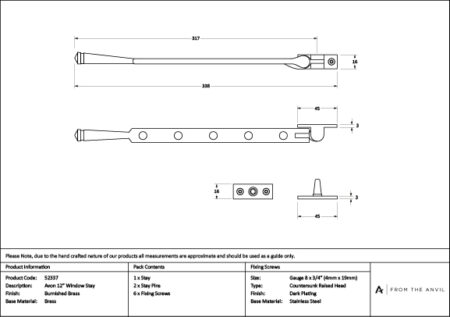 Burnished Brass 12" Avon Stay | 52337 - Image 4