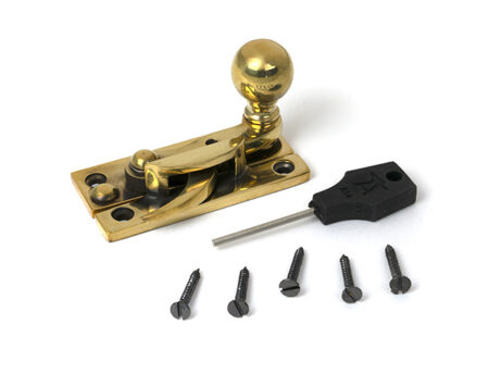 From the Anvil Aged Brass Sash Hook Fastener - Image 3