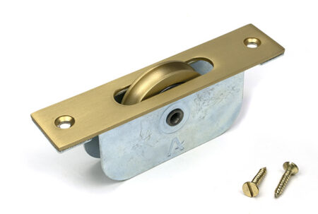 Satin Brass Square Ended Sash Pulley 75kg | 52387 - Image 2