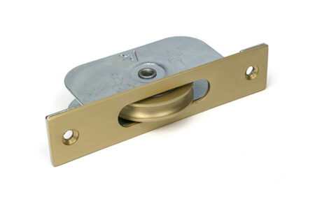 Satin Brass Square Ended Sash Pulley 75kg | 52387