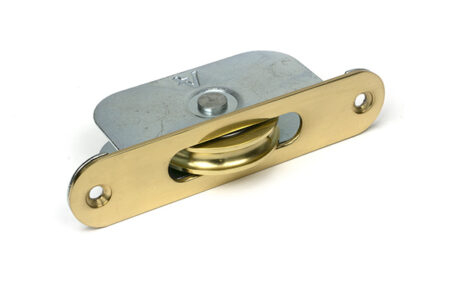 Lacquered Brass Radiused Sash Pulley 75kg | 52393