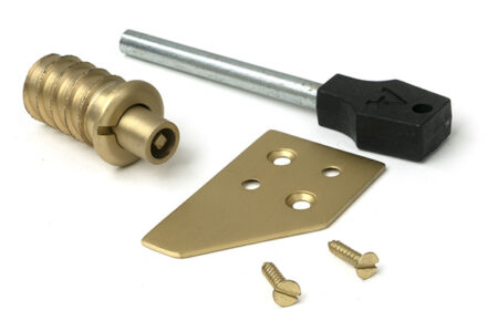 From the Anvil Satin Brass Key-Flush Sash Stop - Image 2