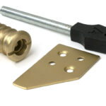 From the Anvil Satin Brass Key-Flush Sash Stop