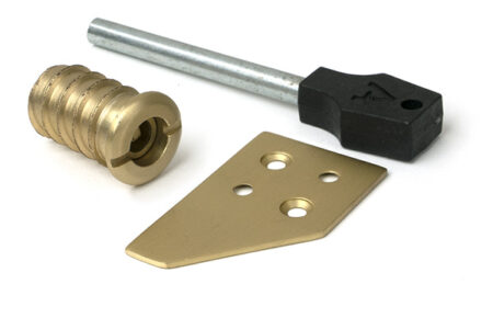 From the Anvil Satin Brass Key-Flush Sash Stop