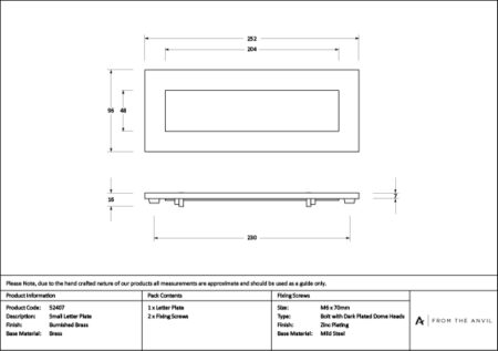 Burnished Brass Small Letter Plate | 52407 - Image 3