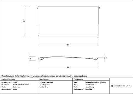 Satin Brass Small Letter Plate Cover | 52410 - Image 3