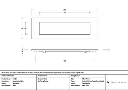 Satin Brass Large Letter Plate | 52413 - Image 3