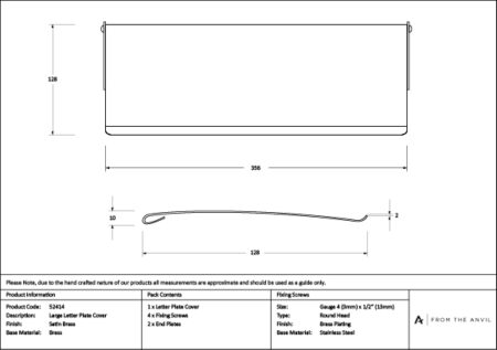 Satin Brass Large Letter Plate Cover | 52414 - Image 3