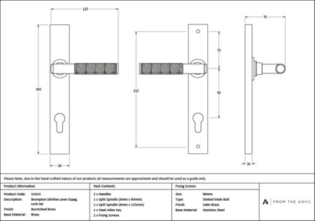 Brompton Slimline Lever Espag. Lock Set - Image 7