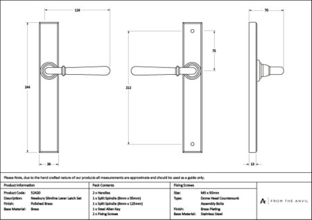 Polished Brass Newbury Slimline Lever Espag. Latch Set | 52420 - Image 7