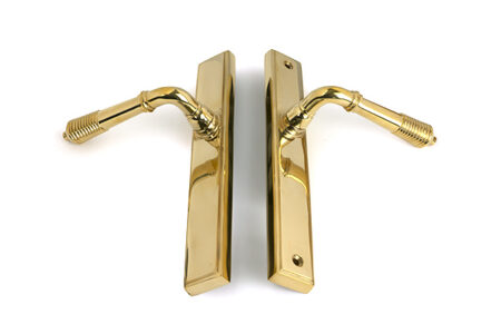 Polished Brass Reeded Slimline Lever Latch Set | 52425 - Image 5