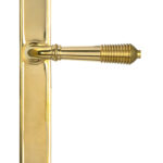 Polished Brass Reeded Slimline Lever Latch Set | 52425