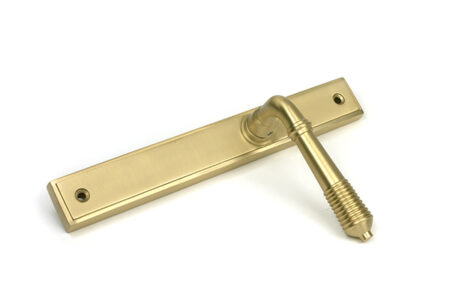 Satin Brass Reeded Slimline Lever Latch Set | 52427 - Image 3