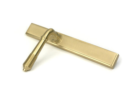 Satin Brass Reeded Slimline Lever Latch Set | 52427 - Image 4