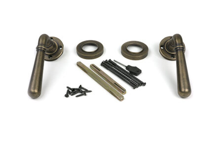 Burnished Brass Newbury Lever on Rose Set (Plain) | 52437 - Image 3