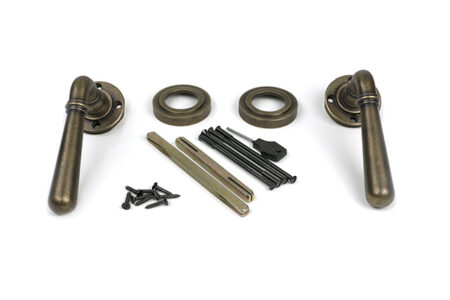 Burnished Brass Newbury Lever on Rose Set (Art Deco) | 52438 - Image 3