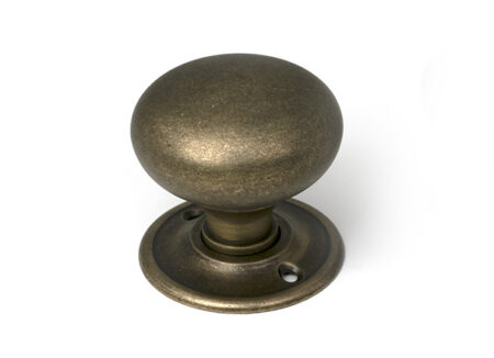 Burnished Brass 49mm Mushroom Mortice/Rim Knob Set | 52441 - Image 2