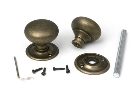 Burnished Brass 49mm Mushroom Mortice/Rim Knob Set | 52441 - Image 3