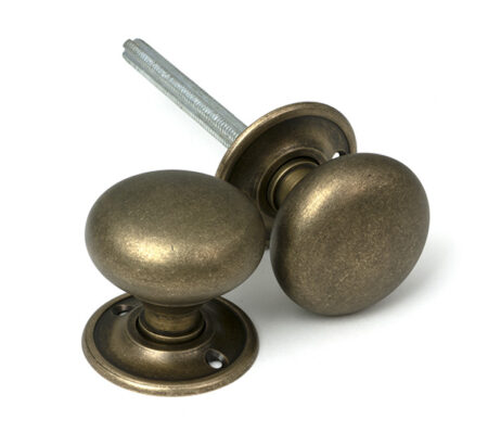 Burnished Brass 49mm Mushroom Mortice/Rim Knob Set | 52441