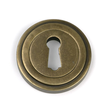 Burnished Brass Round Escutcheon (Art Deco) | 52444