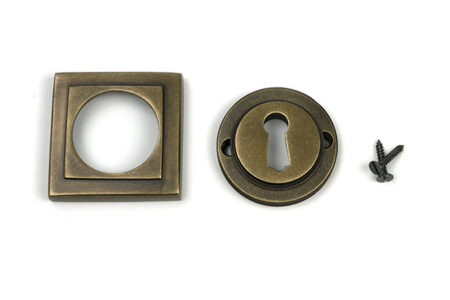 Burnished Brass Round Escutcheon (Square) | 52446 - Image 2