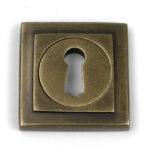 Burnished Brass Round Escutcheon (Square) | 52446