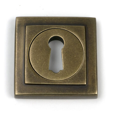 Burnished Brass Round Escutcheon (Square) | 52446