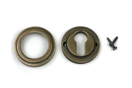 From the Anvil Burnished Brass Round Euro Escutcheon (Art Deco) - Image 2