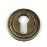 Burnished Brass Round Euro Escutcheon (Art Deco) | 52448