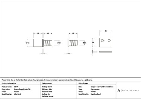 Pewter Secure Stops (Pack of 4) | 52476 - Image 3