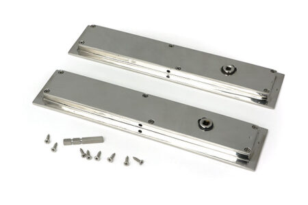 Polished Marine SS (316) 250mm Plain Rectangular Pull - Privacy Set | 52503 - Image 3