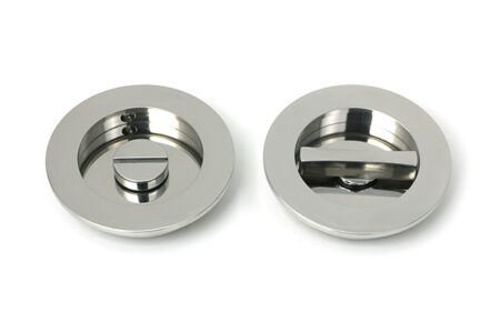 Polished Marine SS (316) 75mm Plain Round Pull - Privacy Set | 52519