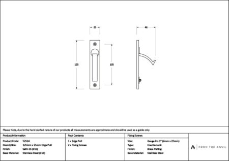 Satin Marine SS (316) 125mm x 25mm Edge Pull | 52524 - Image 5