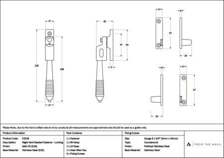 Night-Vent Locking Reeded Fastener - Image 4