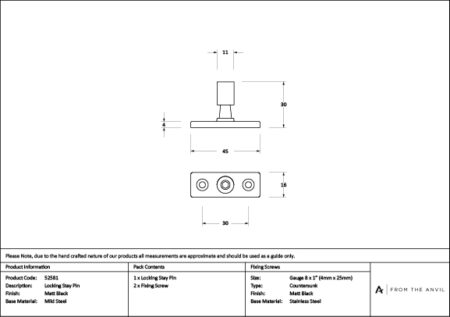 Matt Black Locking Stay Pin | 52581 - Image 3