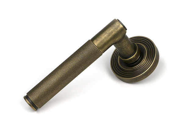 Burnished Brass Brompton Lever on Rose Set (Beehive) - Unsprung | 52638