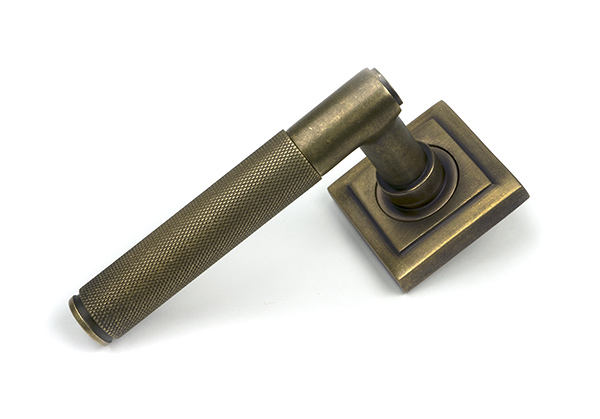 Burnished Brass Brompton Lever on Rose Set (Square) - Unsprung | 52639