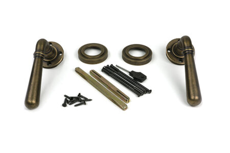 Burnished Brass Newbury Lever on Rose Set (Art Deco) - Unsprung | 52641 - Image 3