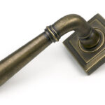 Burnished Brass Newbury Lever on Rose Set (Square) - Unsprung | 52643