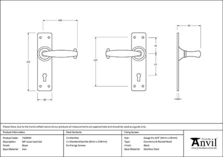 Black MF Lever Lock Set | 73205M - Image 3