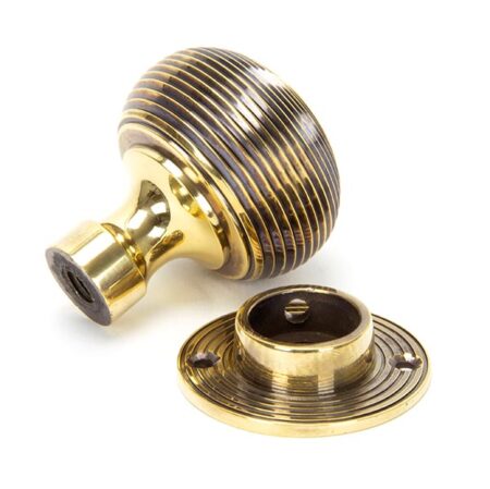 From the Anvil Aged Brass Heavy Beehive Mortice/Rim Knob Set - Image 4